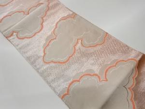 リサイクル　雲模様織出し袋帯